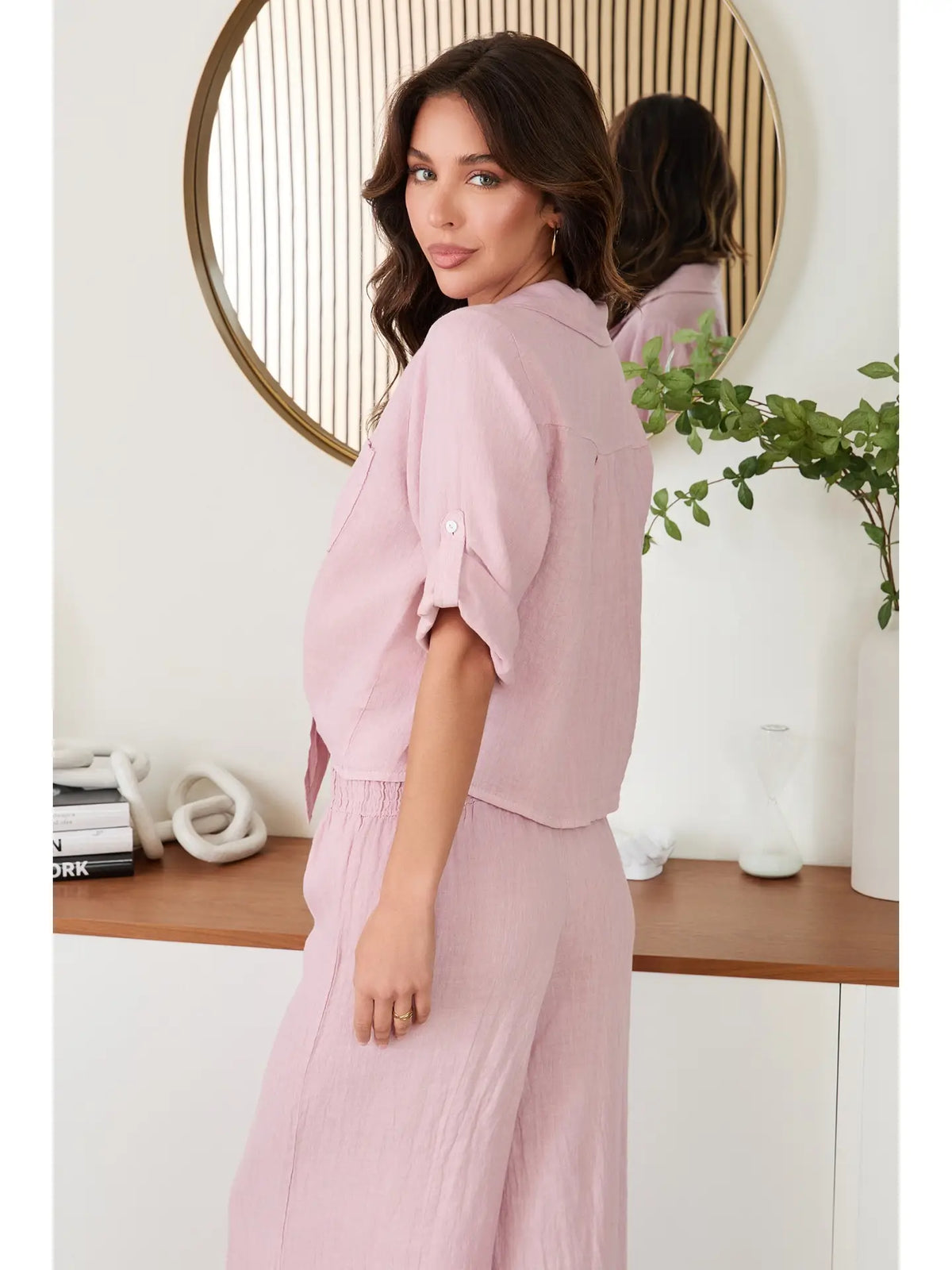 Linen Twist Hem Henley