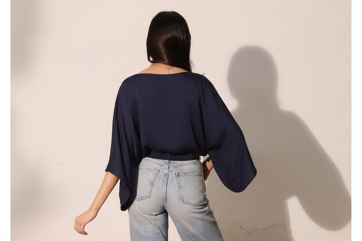 Satin Kimono Blouse