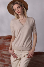 Load image into Gallery viewer, Cashmere V Neck Tee