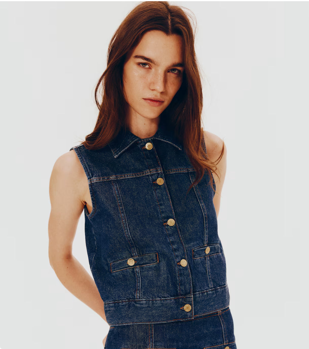 Vintage Joe Fresh Dark Wash Denim Vest
