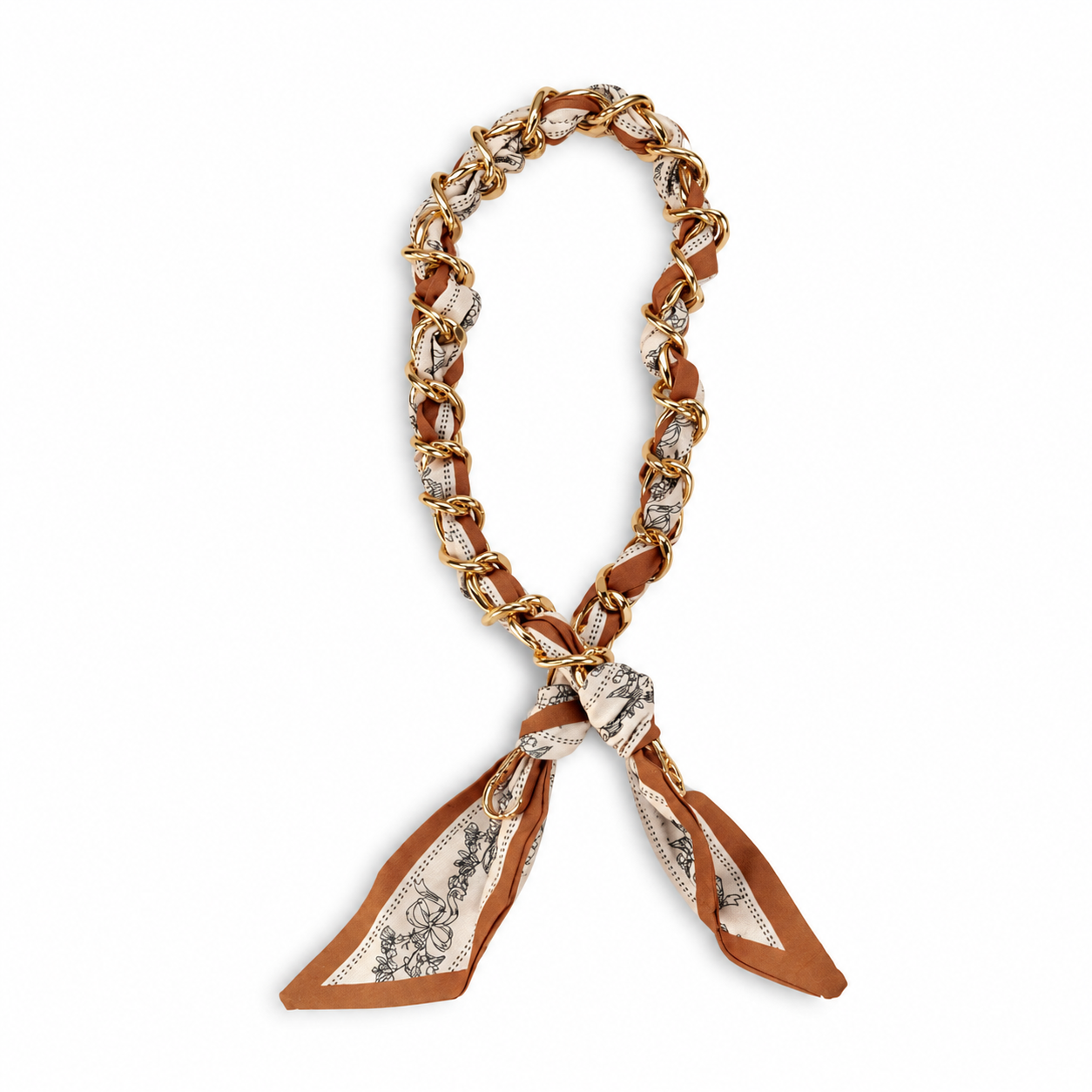 Bag charm Silk & Chain Scarf