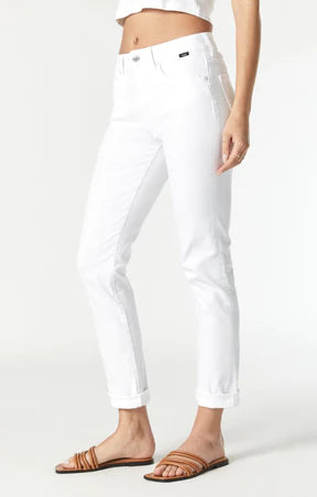 Kathleen White Slim Boyfriend Jeans