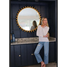 Load image into Gallery viewer, RAGLAN LONG SLEEVE CREW IN WHITE PIMA COTTON SLUB & NAVY STITCH