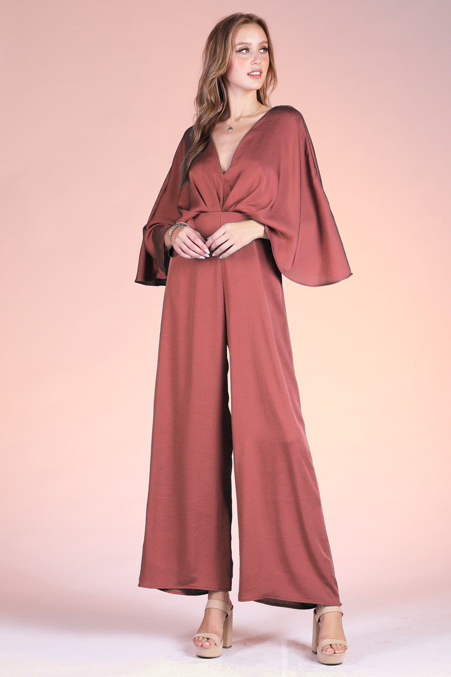 Satin Cape Jumpsuit