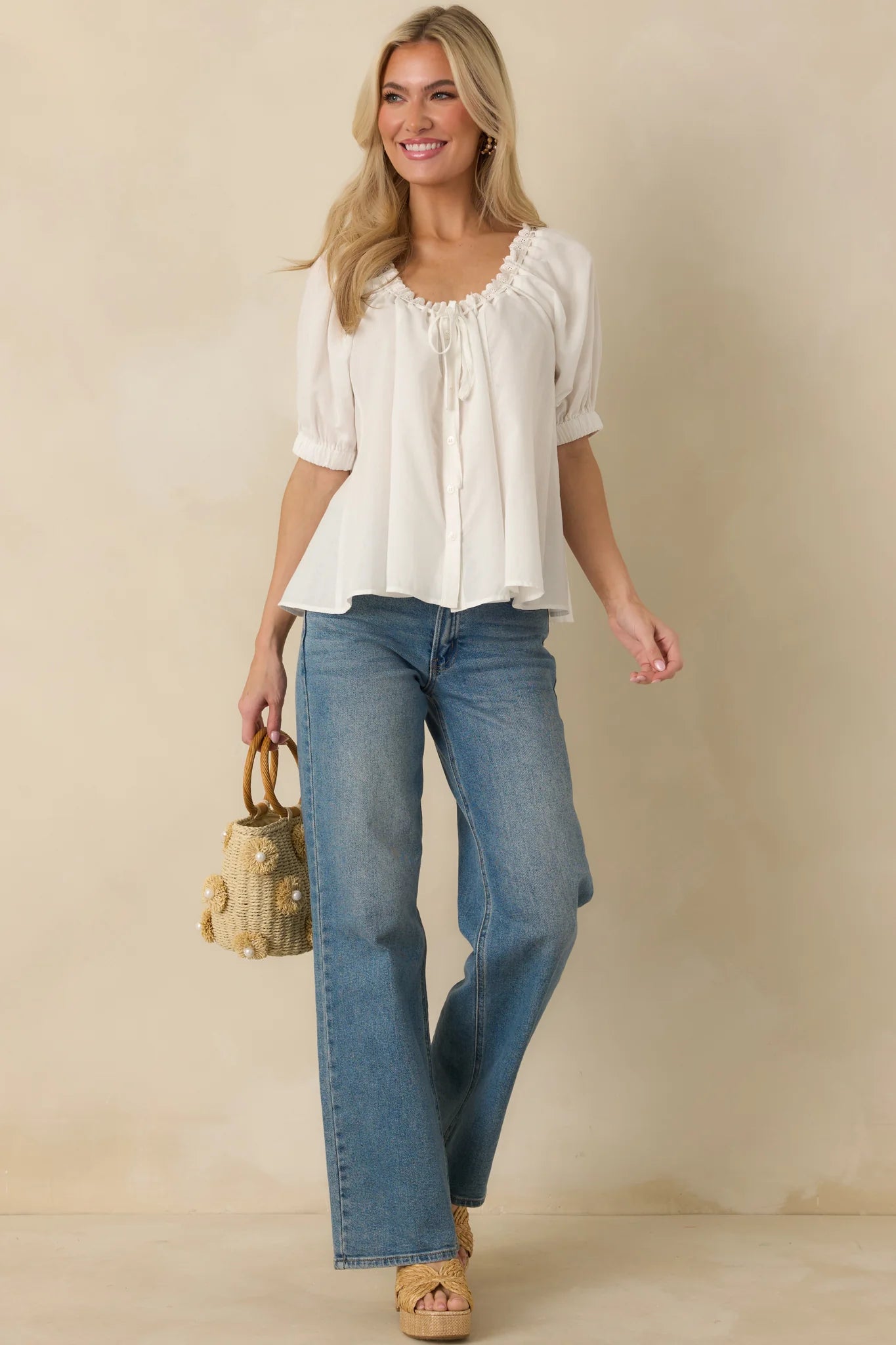 Eyelet Embroidered Blouse