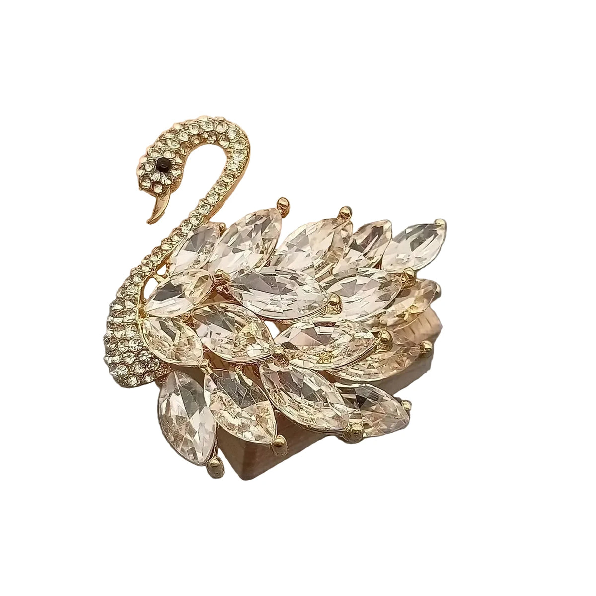 Diamond swan brooch