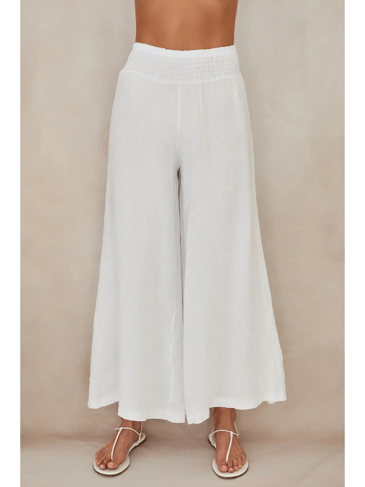 Smocked Waist Palazzo Pant