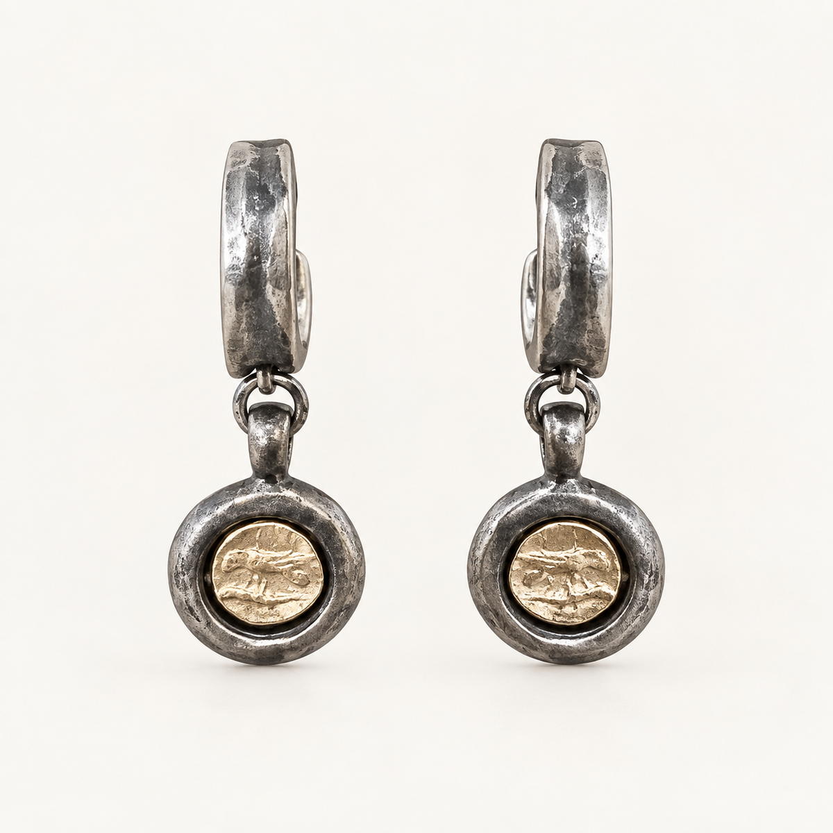 Atelier Two-Tone Medallion Drop Earrings