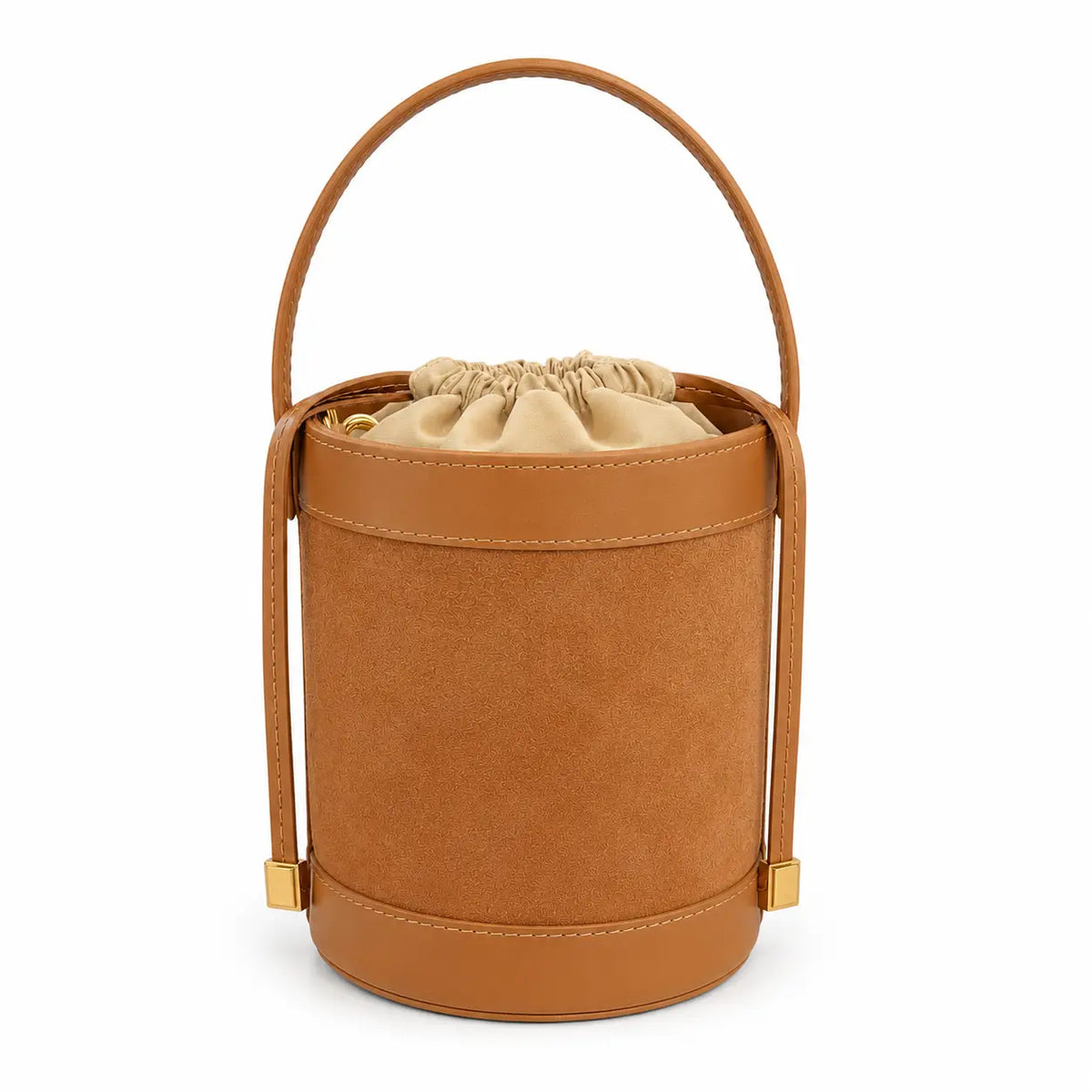 Mini Suede Leather Bucket Bag
