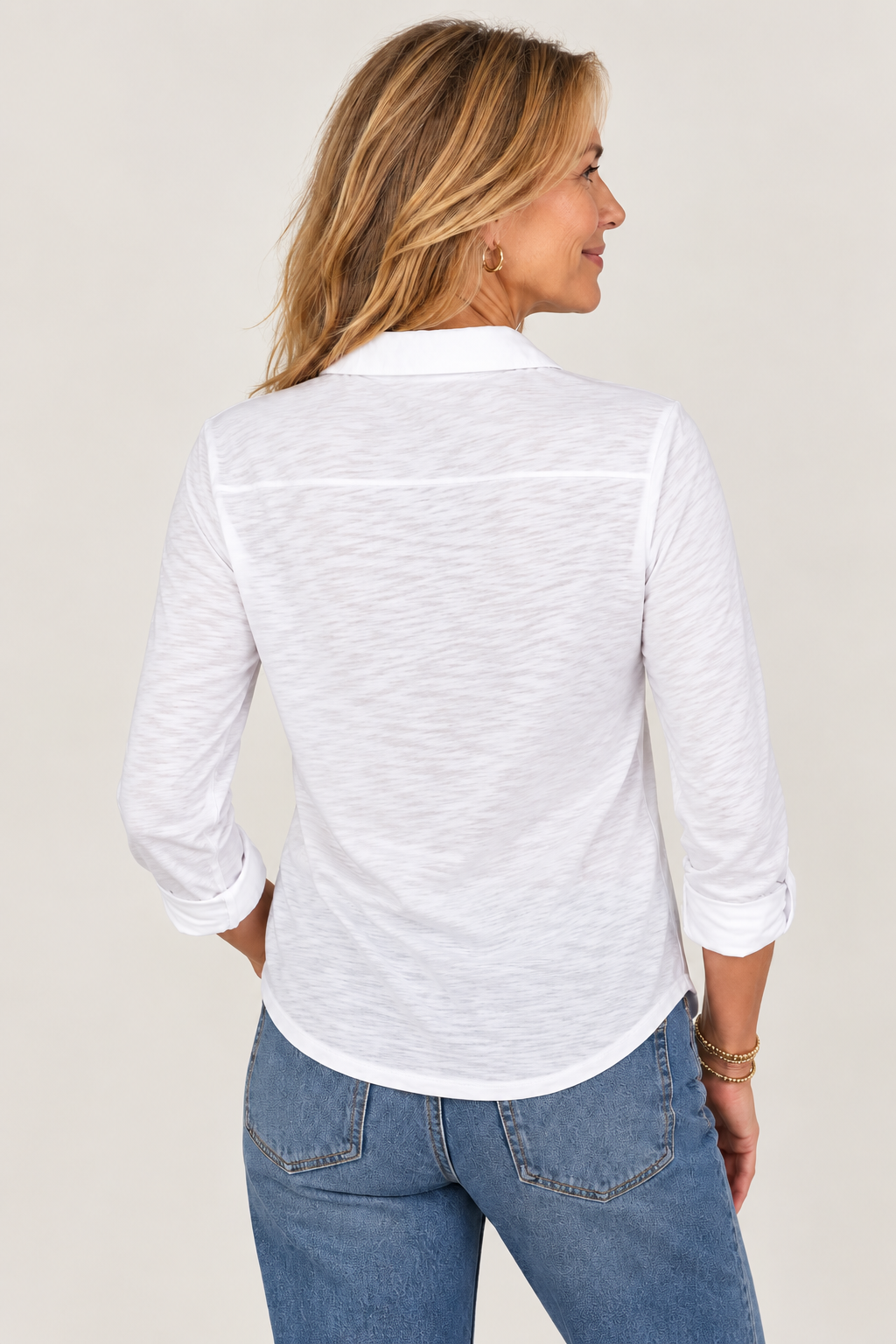 Alex Every Season Button Down Shirt in White