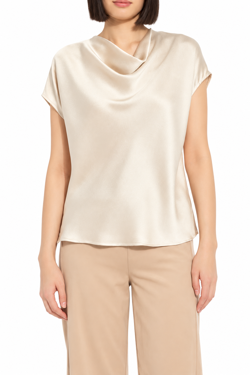 Drape Neck Sleeveless Blouse