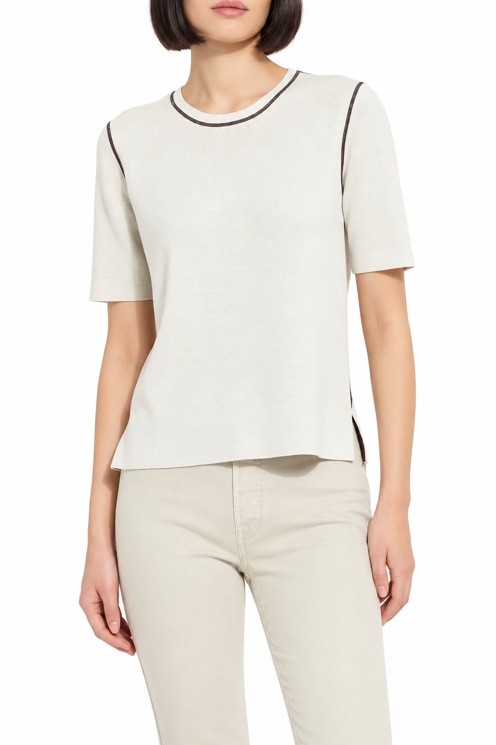 Reversible Knit Short Sleeve Tee
