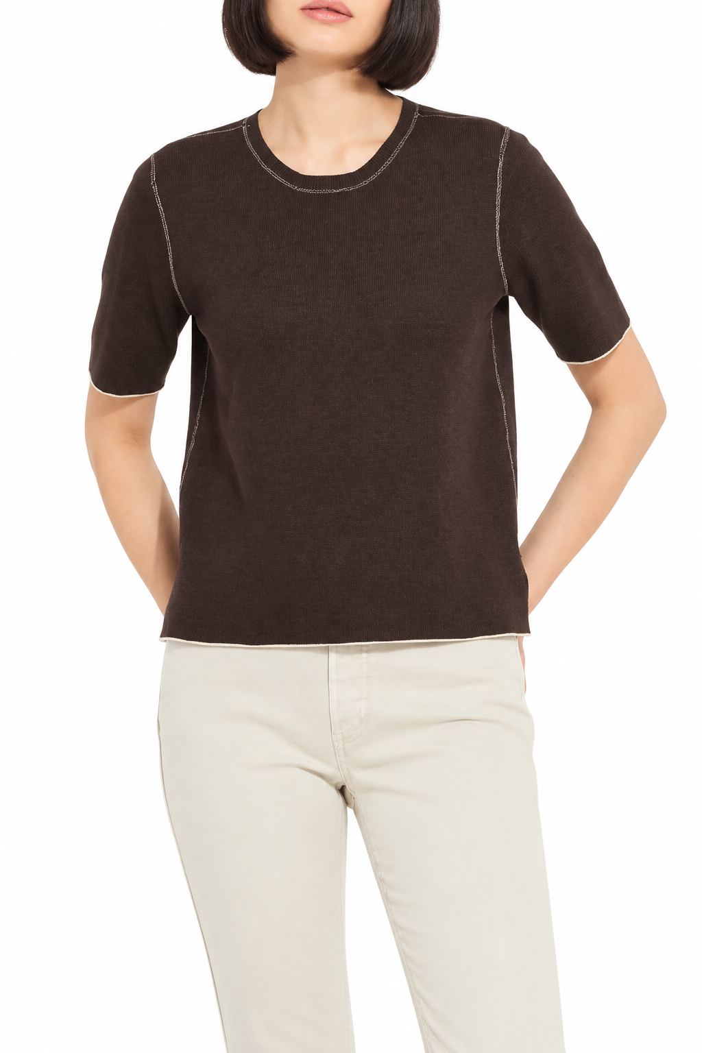 Reversible Knit Short Sleeve Tee