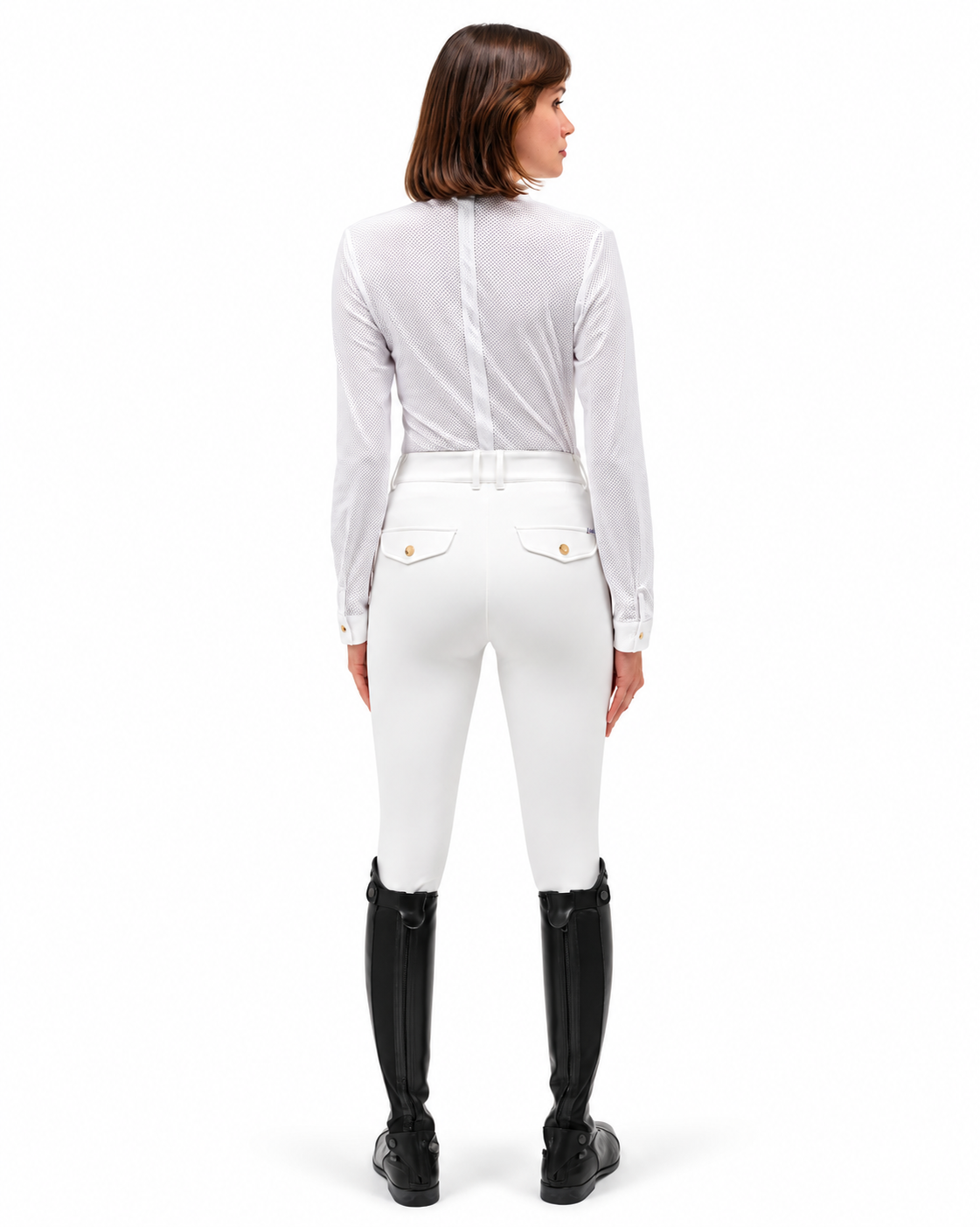Long-Sleeve Equestrian Competition Polo Shirt