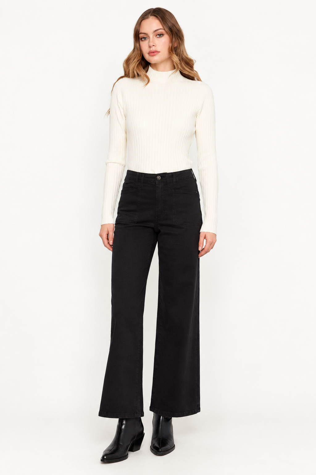 Patch Pocket Wide Leg