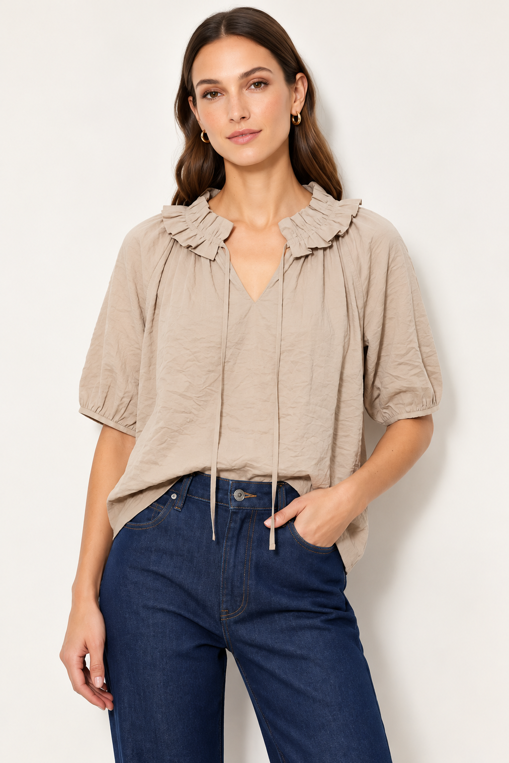 Ruffle Collar Blouse
