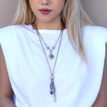 Load image into Gallery viewer, Two Tone Bauble Labrodite Charm Necklace