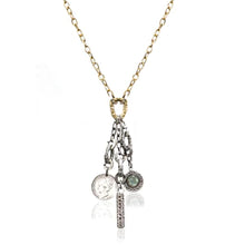 Load image into Gallery viewer, Two Tone Bauble Labrodite Charm Necklace