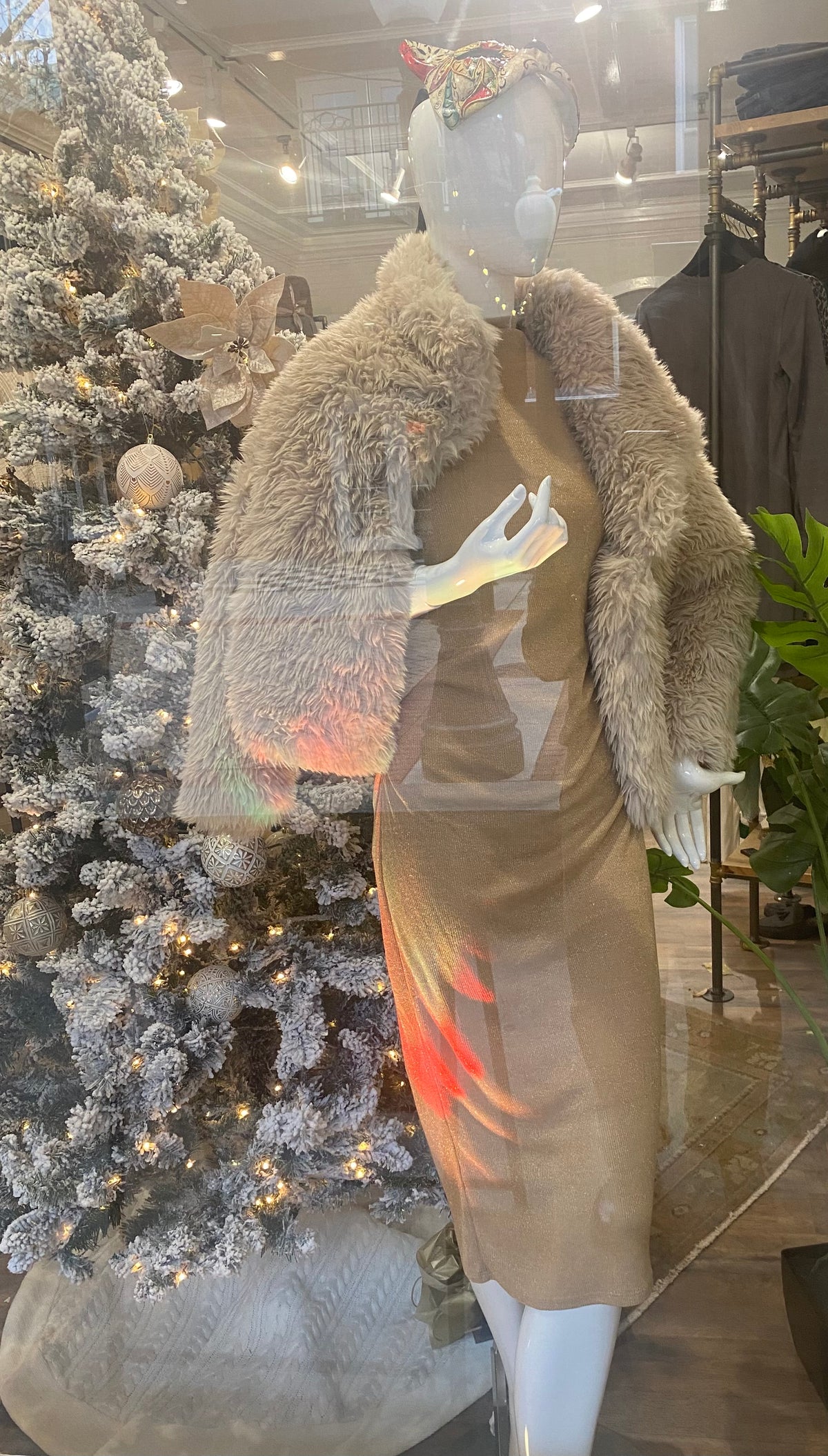Gold Knit Sheath Party Dress