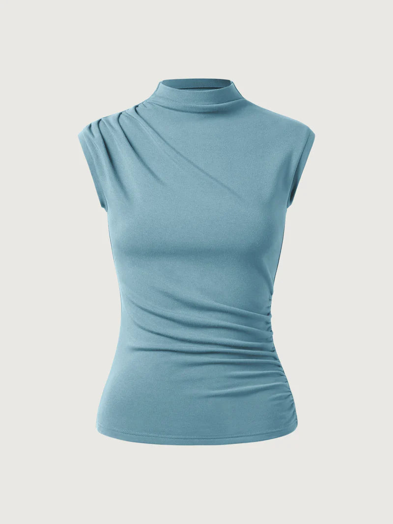 Sleeveless mock neck tank