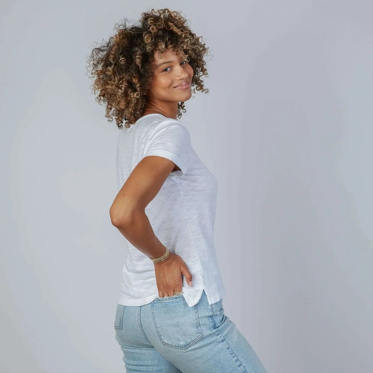 Short Sleeve Jeans V