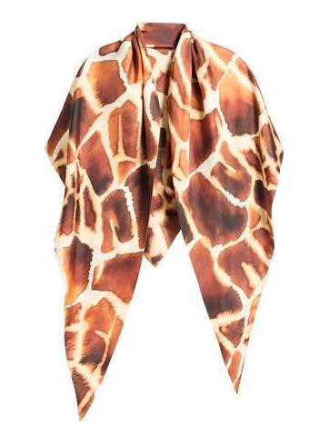 Giraffe Print silk scarf