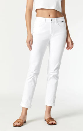 Kathleen White Slim Boyfriend Jeans