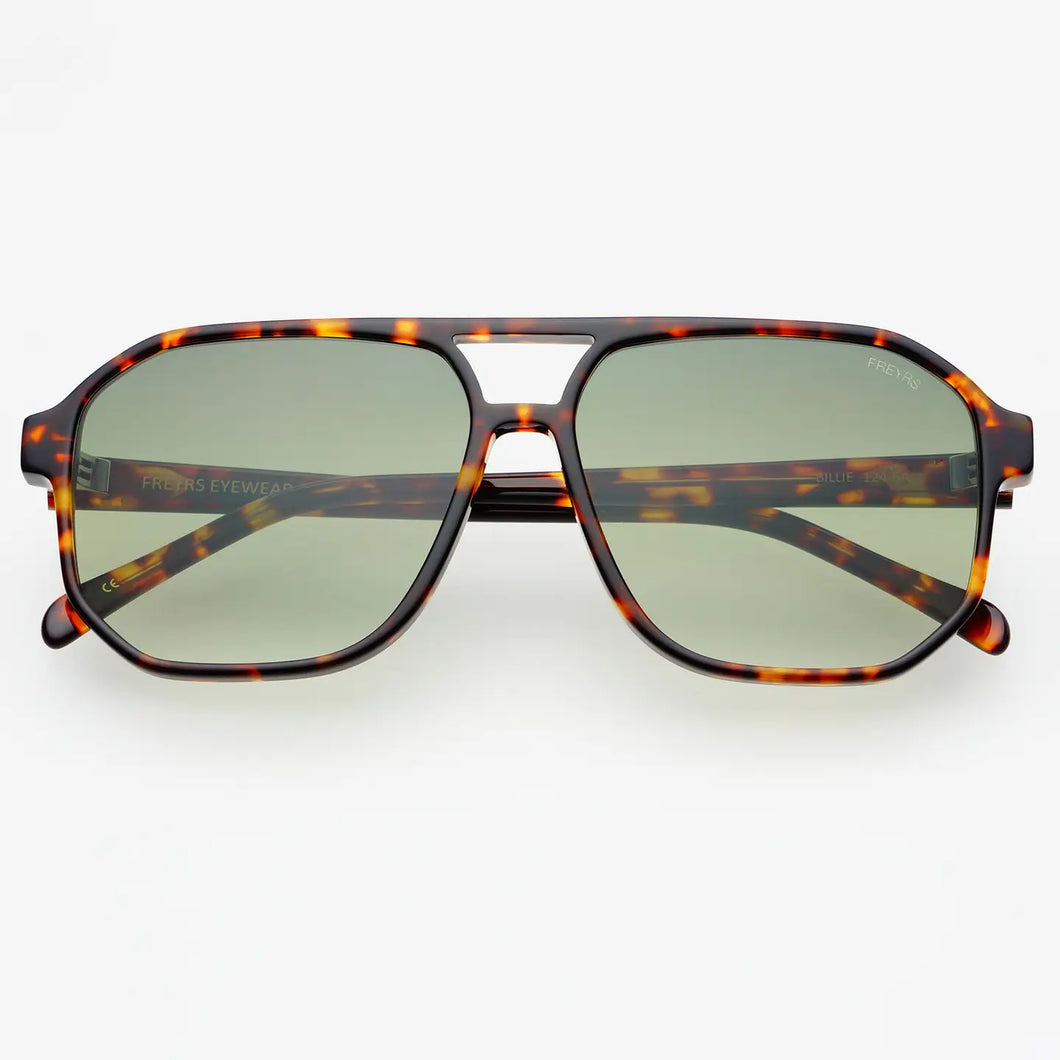 Billie Unisex Aviator / Tortoise and Green