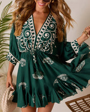 Load image into Gallery viewer, Print Tie Front Dress
