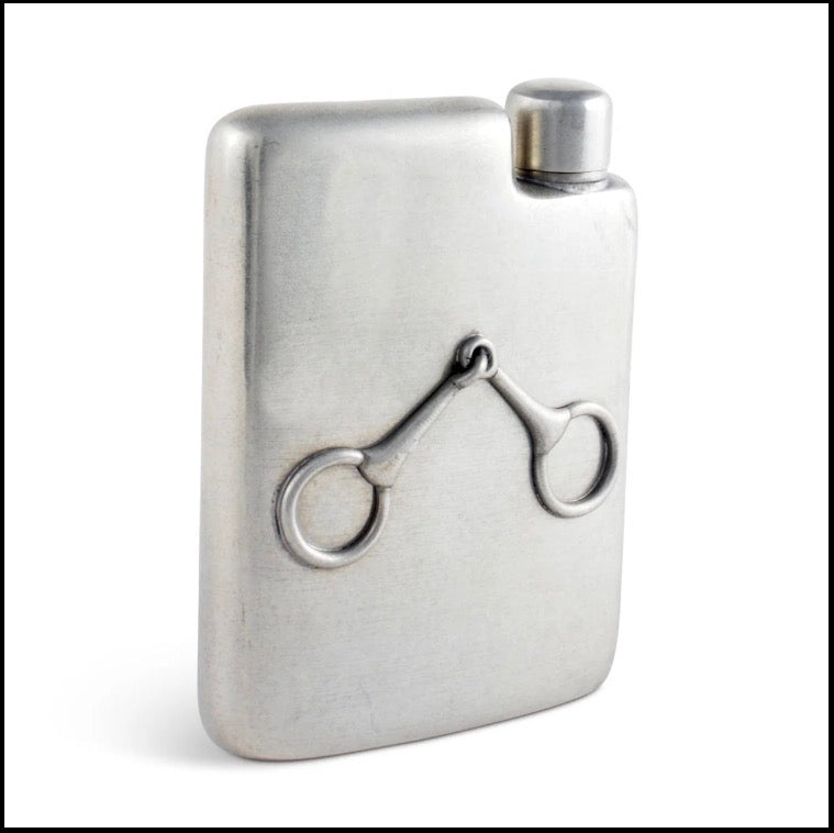 Equestrian Pewter Flask