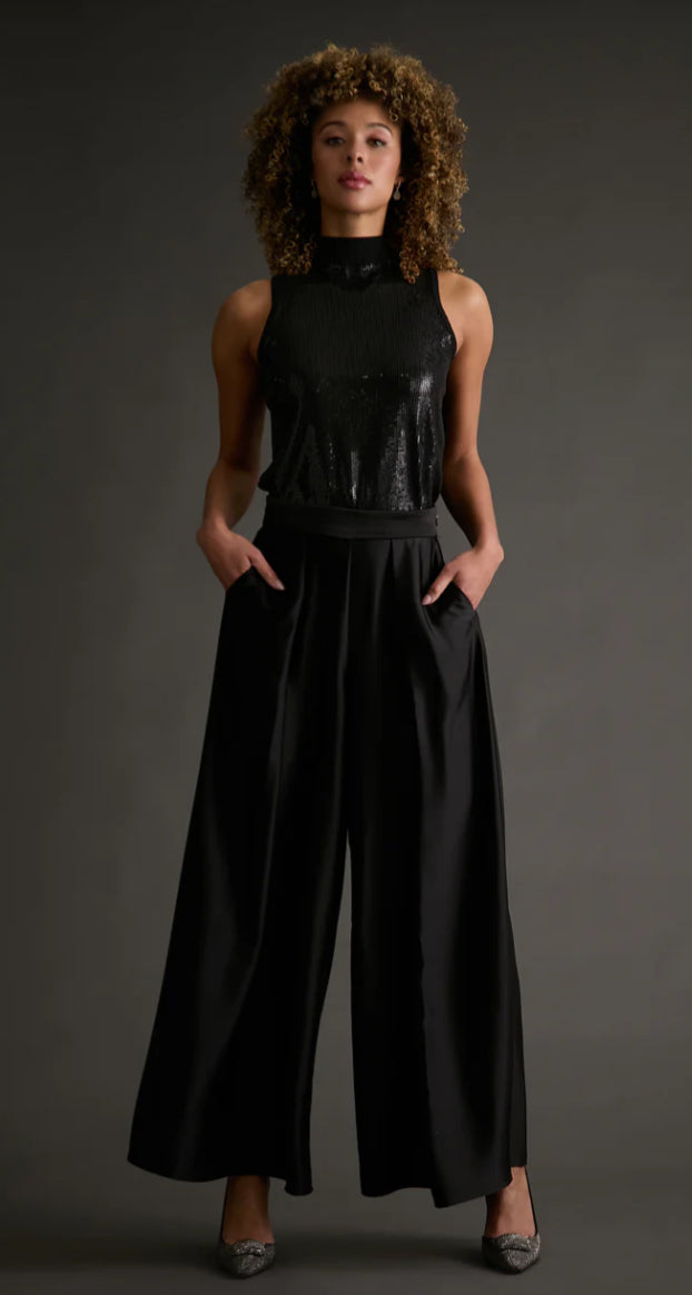 Pleated Satin Pants
