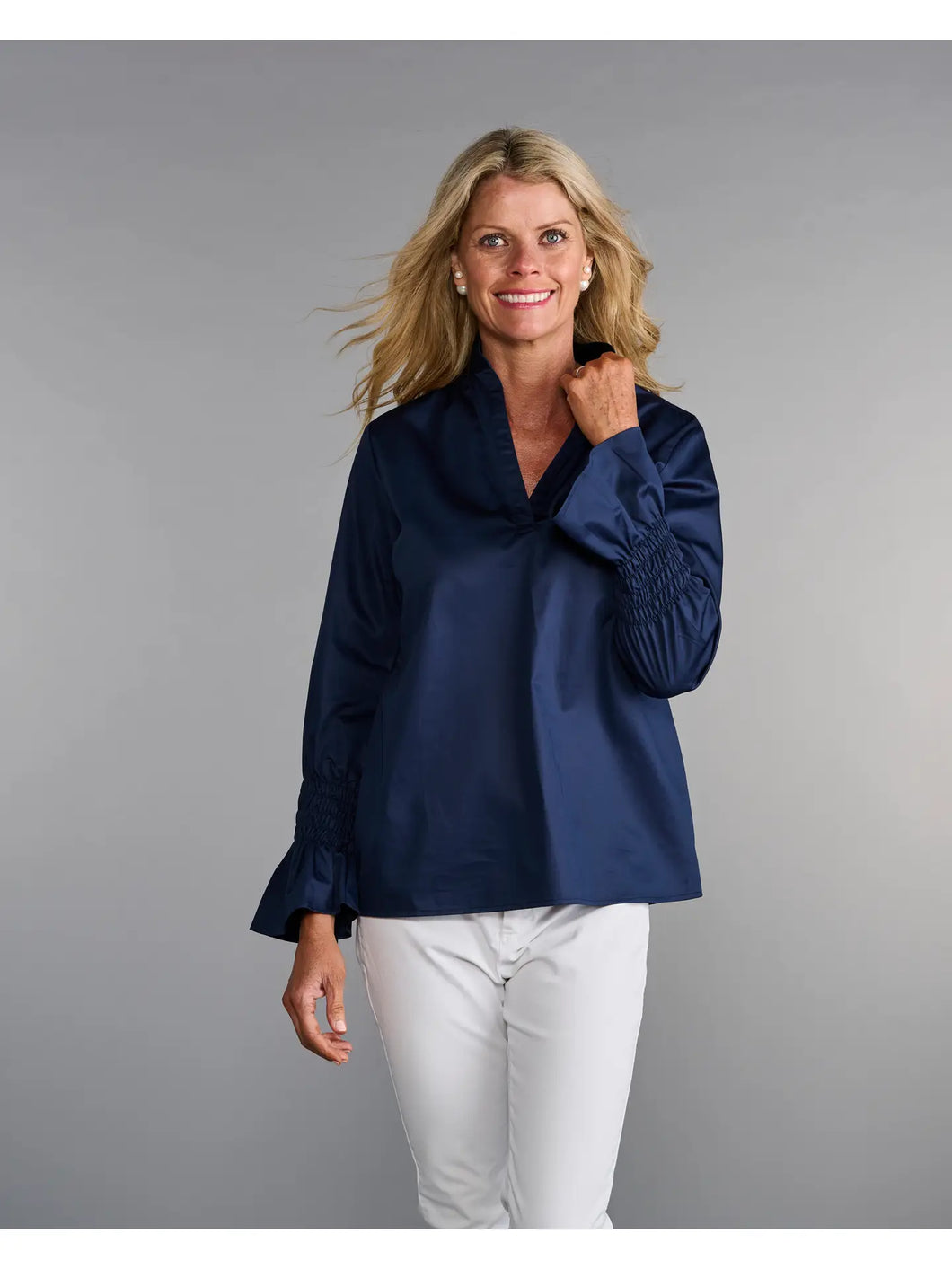 The Smocked Tunic in Deep Blue