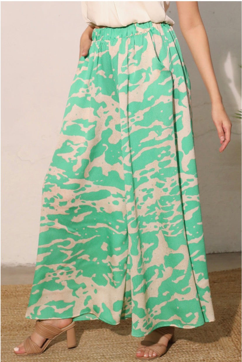 Printed Wide Leg Pant