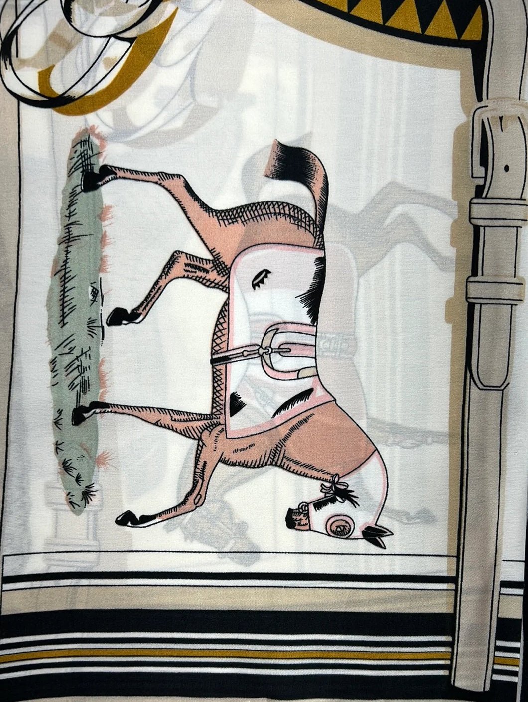 Horses & Buckles Beige Scarf