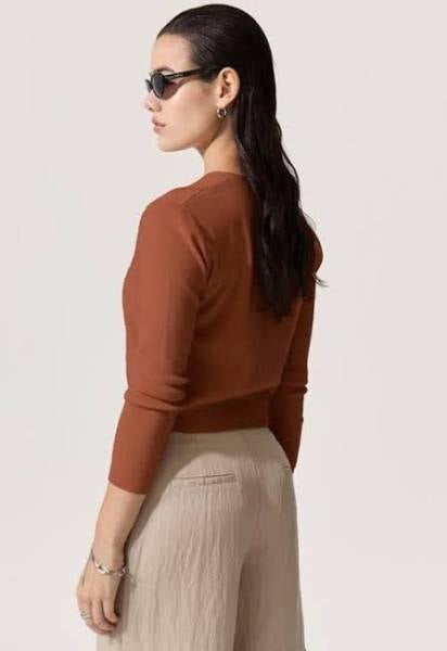 Cropped Pintucked Cardigan