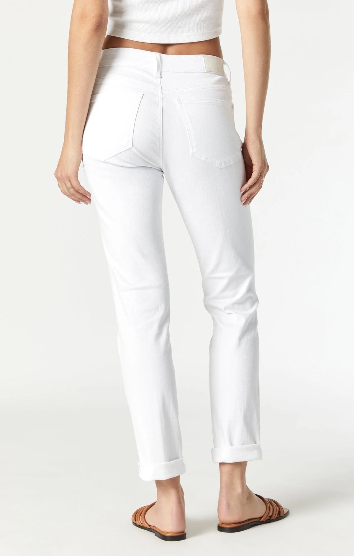 Kathleen White Slim Boyfriend Jeans