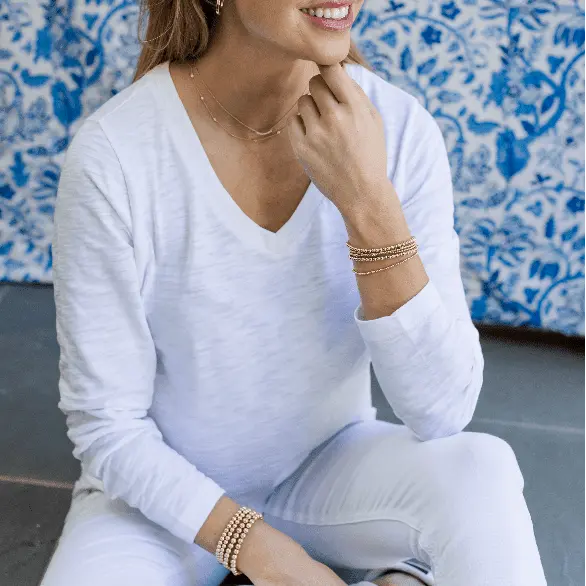 Long Sleeve V Neck Boxy Top