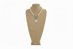 Knotted Pearls with Silver Equine Pendant