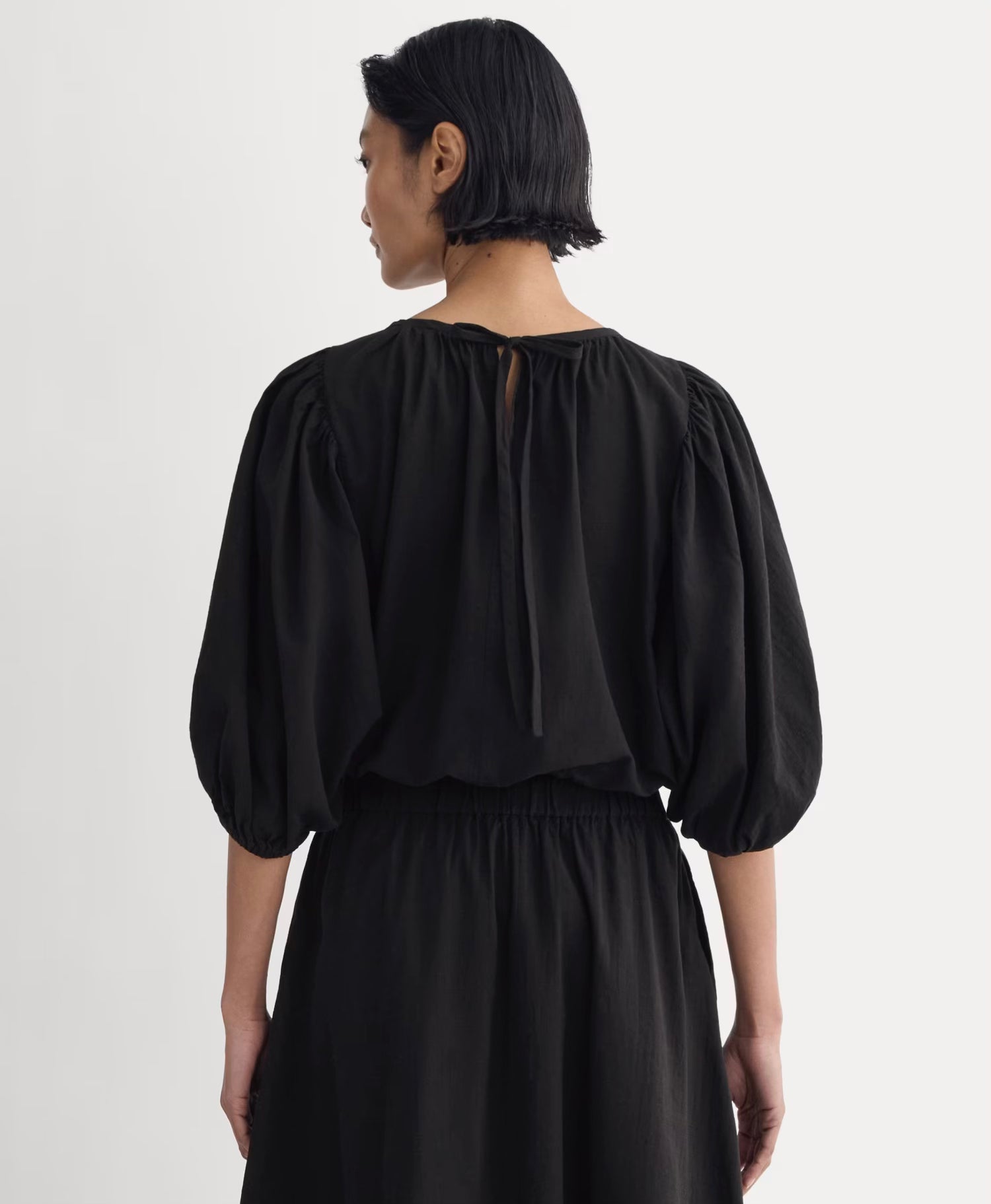 Linen Gauze Puff Top