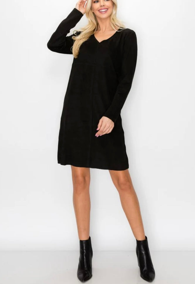 Aurora Suede V Neck with NO Pockets