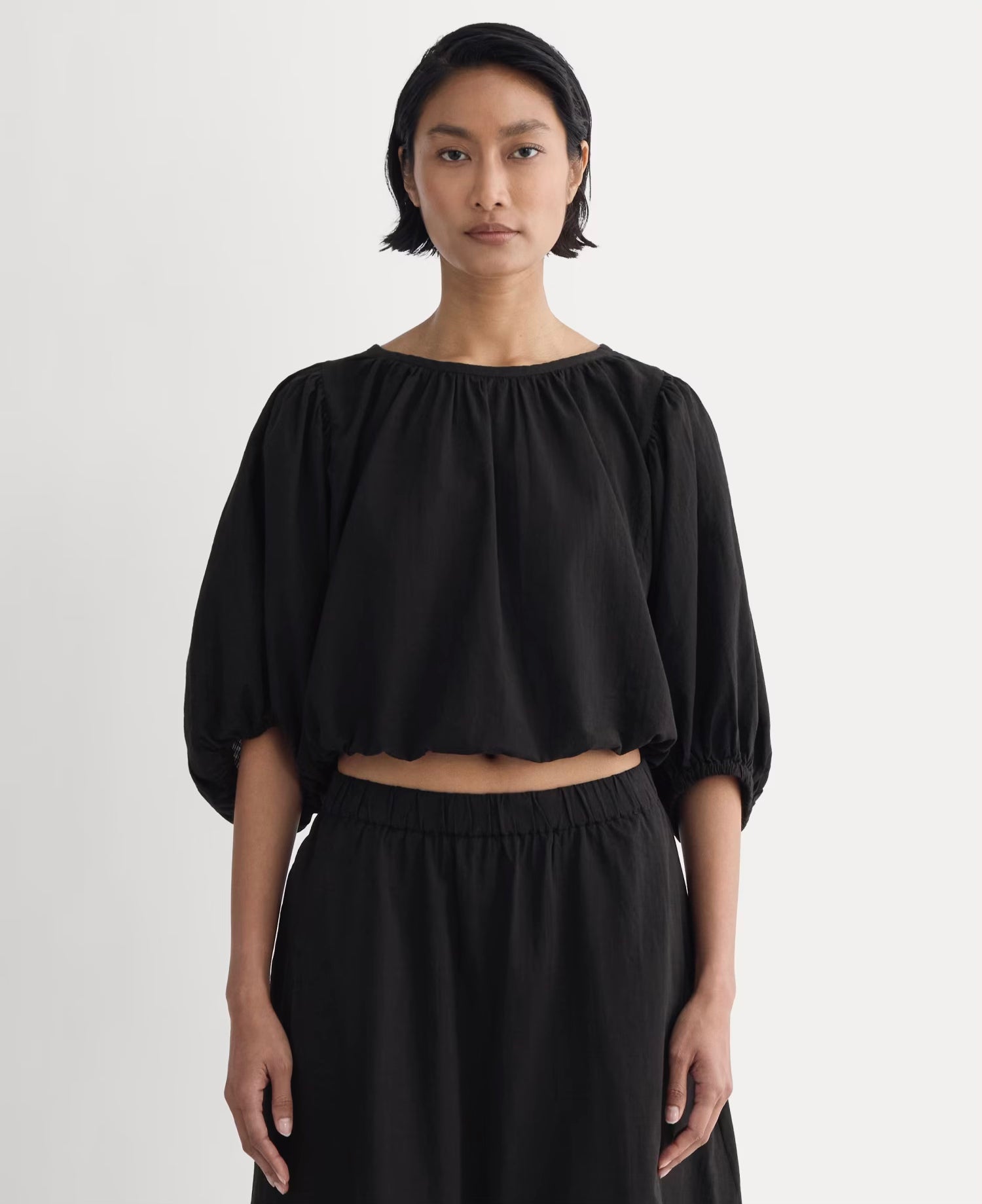 Linen Gauze Puff Top