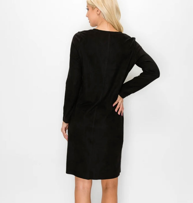 Aurora Suede V Neck with NO Pockets