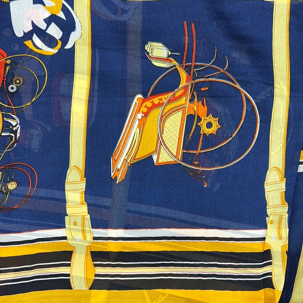 Large Blue Silk Scarf