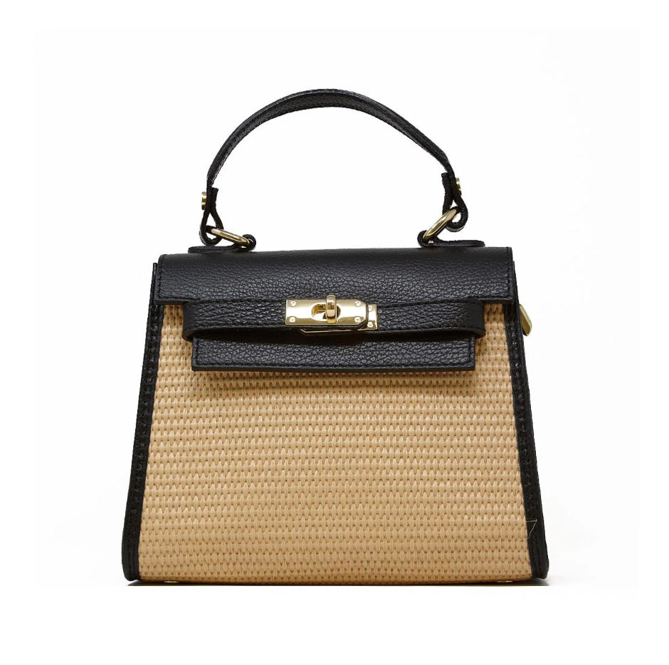 Raffia and Leather Handbag