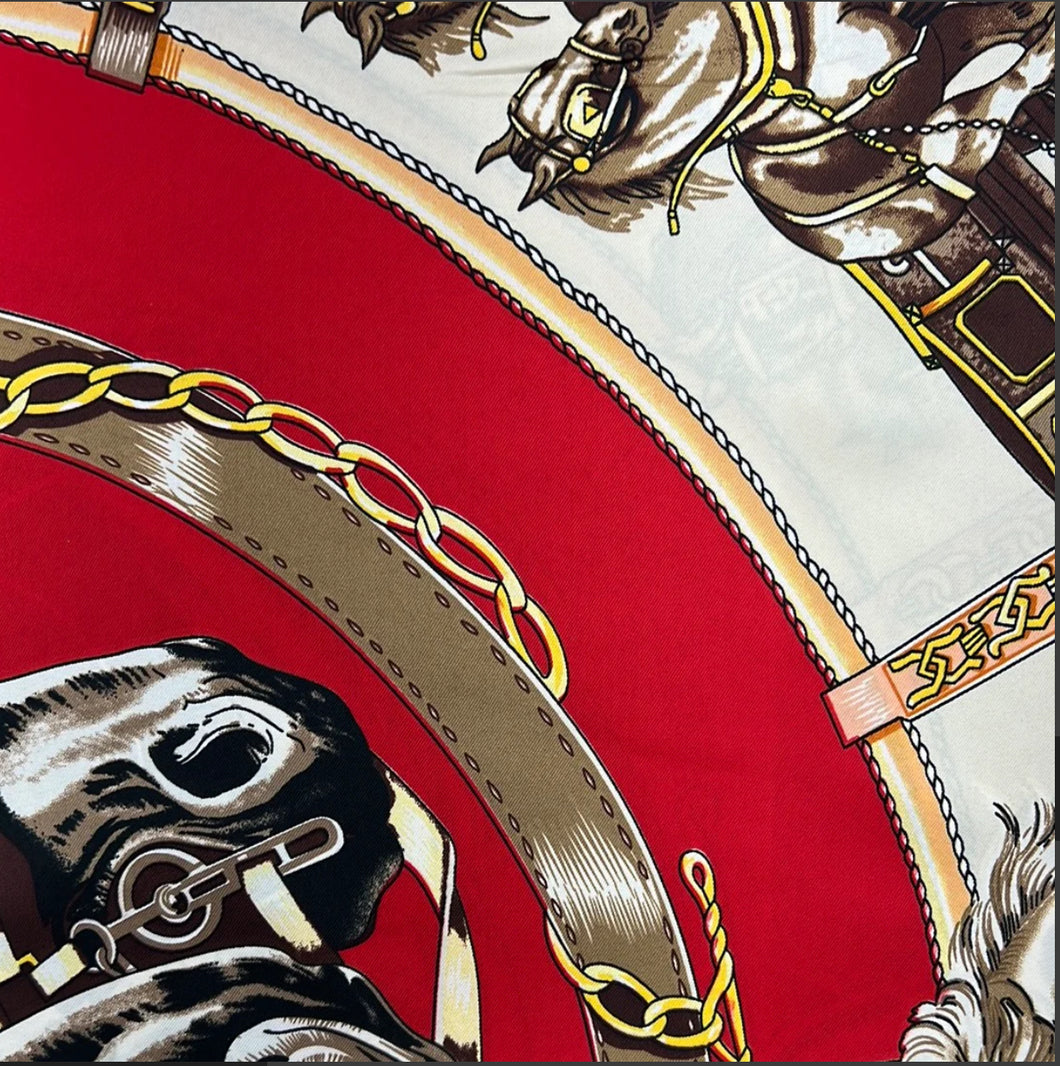 Red Large Horse Carriage Scarf