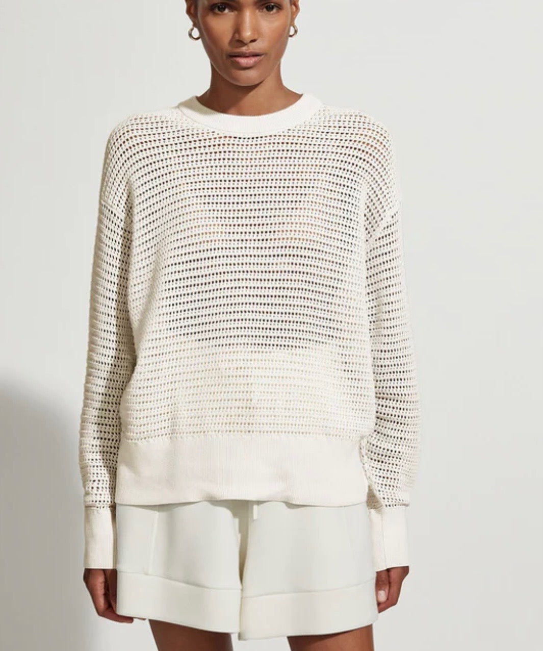 Open Knit Distressed Sweater