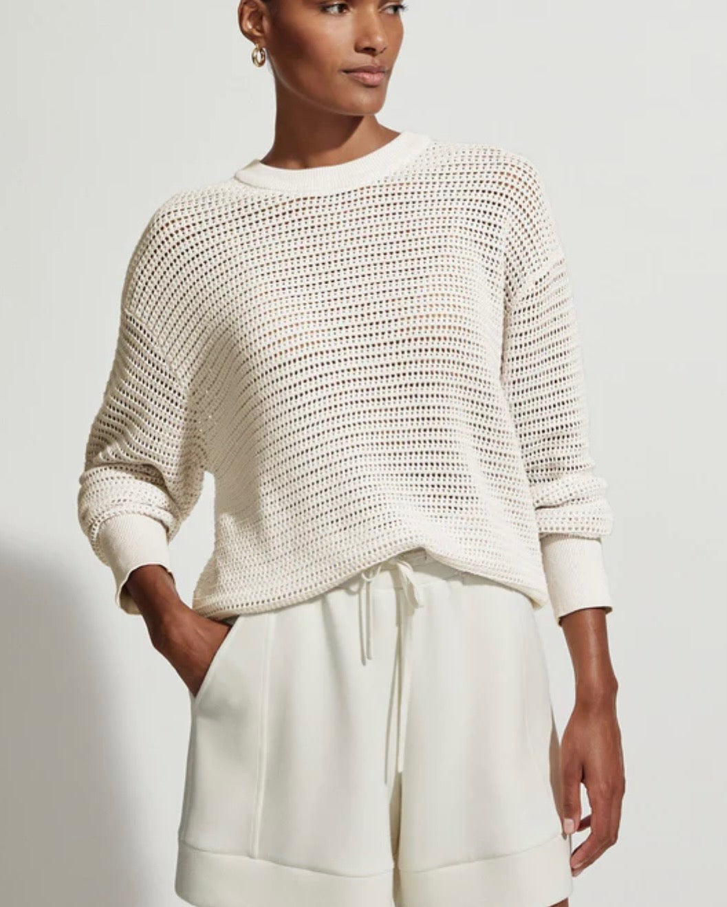 Open Knit Distressed Sweater