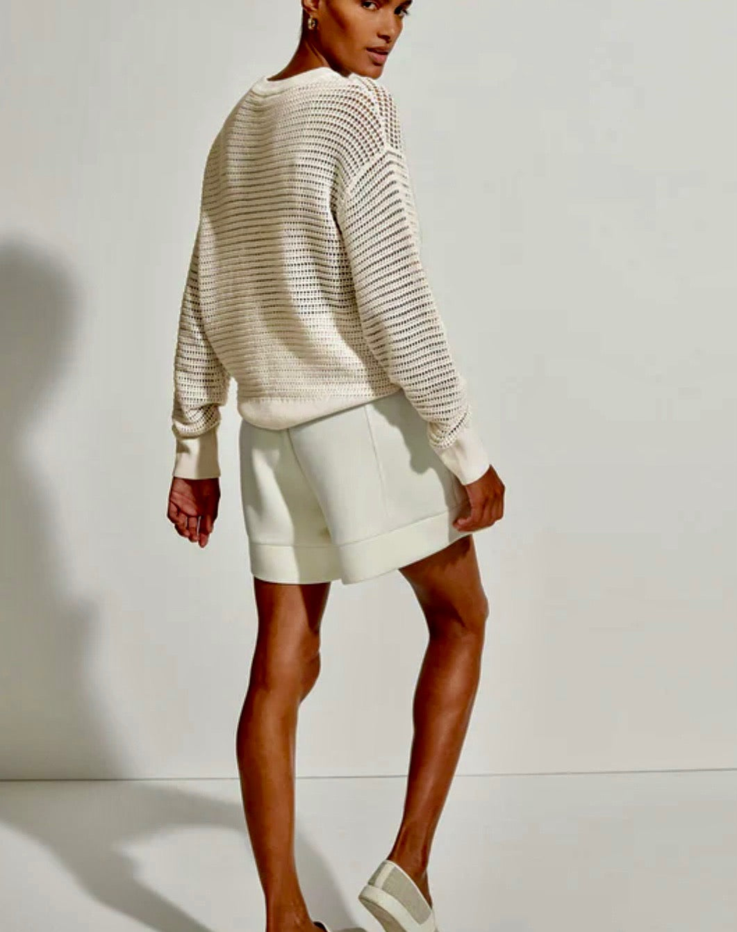 Open Knit Distressed Sweater