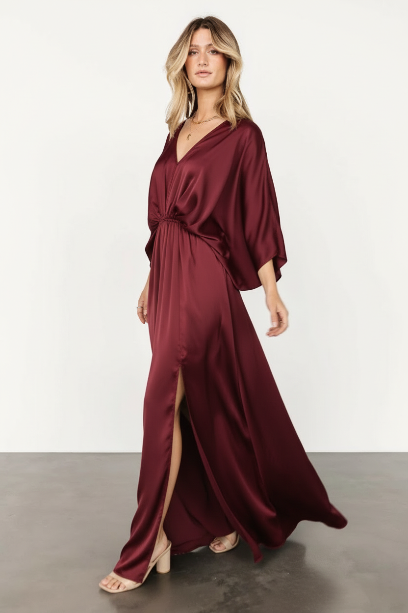 V-Neck Kimono Dress