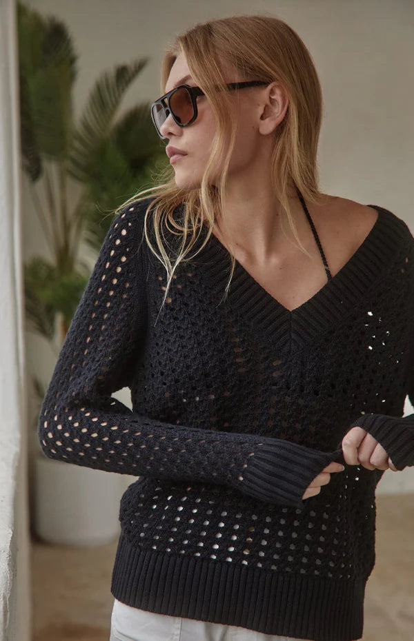 Cotton dazzling net hooded sweater